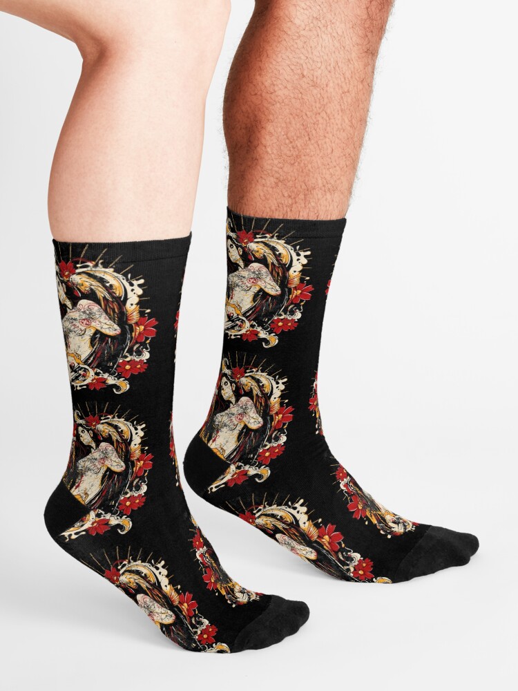 Alternate view of Cinco de Mayo Mexican Tattoo Pin-up Retro Vintage Day of The Dead Socks