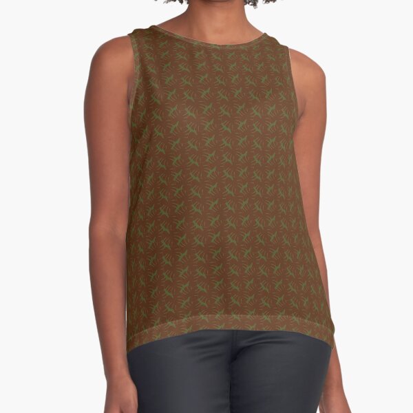 Line Art Safari Collection Seamless Surface Pattern Sleeveless Top