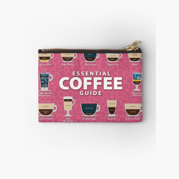Item preview, Blush Pink Colored Background Types of Coffee Chart designed and sold by Coffee-Meme.