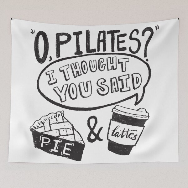 Item preview, Pilates pies and lattes Typography designed and sold by javes93.
