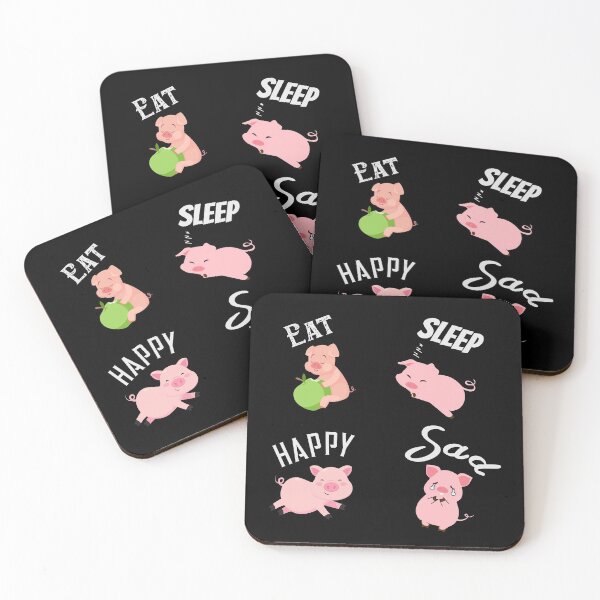 Item preview, Eat Sleep Happy Sad Farm Pig Emojis  designed and sold by SparkleLiveLife.