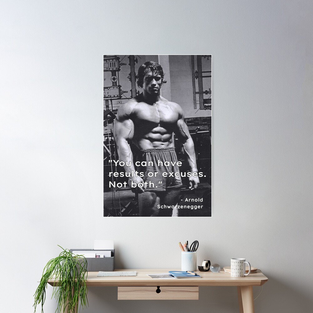 "You can have results or excuses. Not both". - Arnold Schwarzenegger Poster