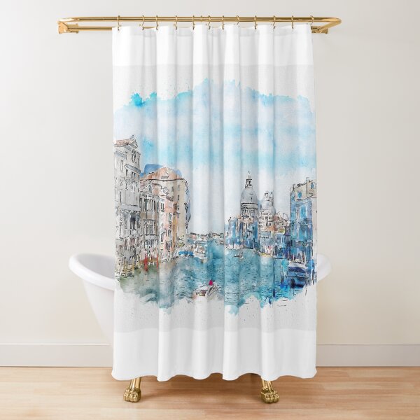 Shower Curtain City Venice Canal Landscape Italian Landmark 84 Inches Extra Long Shower Curtain City Venice Canal Landscape Italian Landmark 84 Inches Extra Long