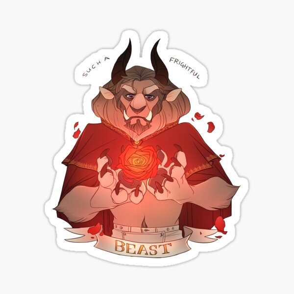 Beauty and the Beast Sticker for Sale by HanneBradley