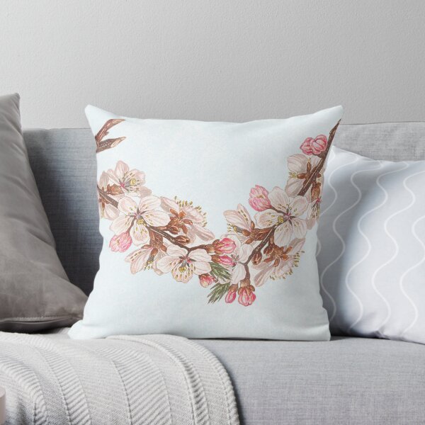 Spring is the vehicle of hope- blossom branch Throw Pillow