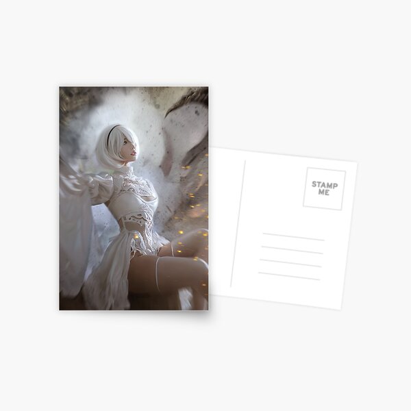 Nier Automata pretty 2B in White Game Ps4 Postcard