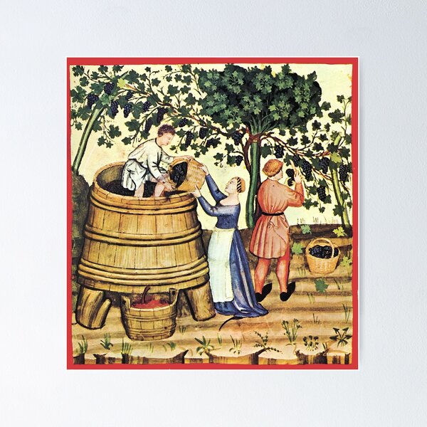 Item preview, ANTIQUE GRAPE VINEYARD HARVEST Medieval Grapevine Miniature designed and sold by BulganLumini.