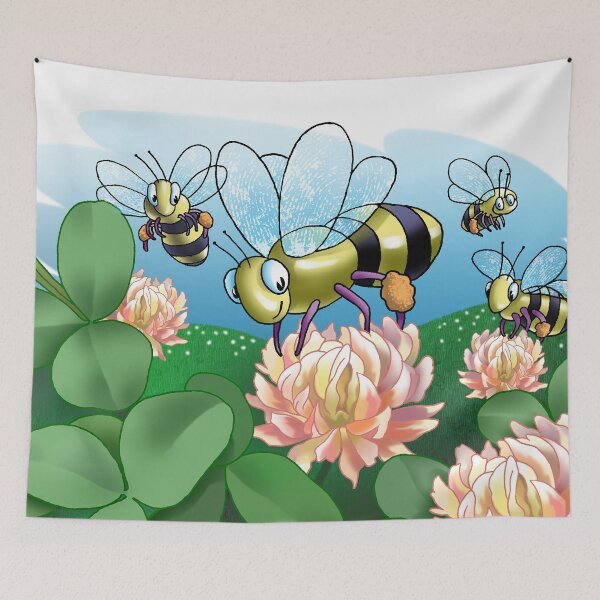 Item preview, Bees and Flowers Art Childrens Room Decor designed and sold by Stephen Chambers / The Pop Art Factory.