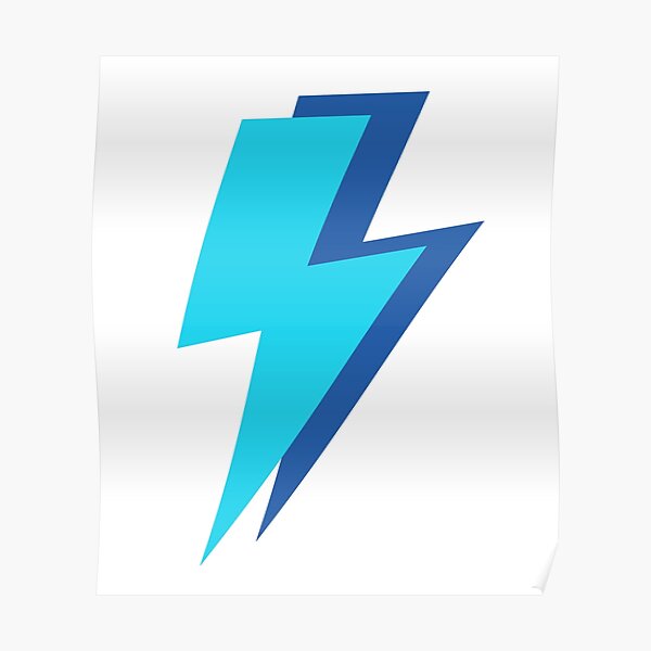 Blue Lightning Bolts Poster