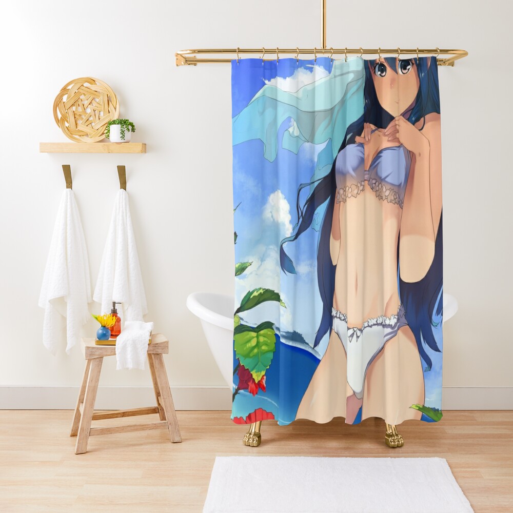 Beach anime girl | Shower Curtain