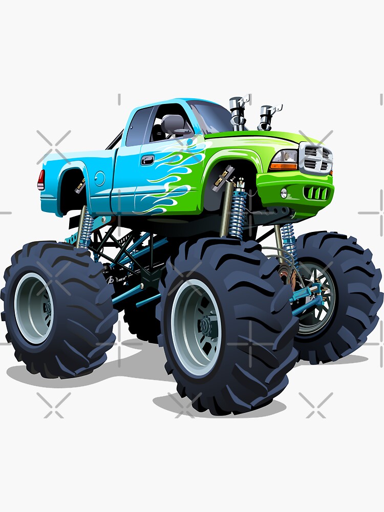 Monster Truck Cartoon Auto Car Bumper Sticker Decal