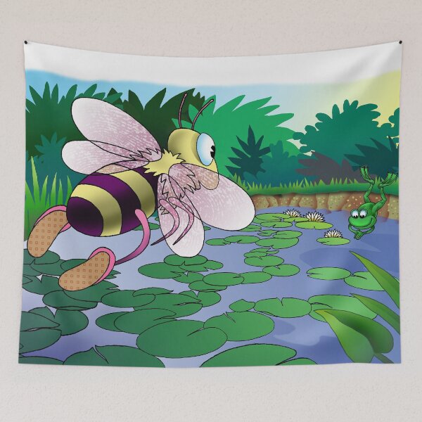 Item preview, Bee and Frog Pond Art Childrens Room Decor designed and sold by Stephen Chambers / The Pop Art Factory.