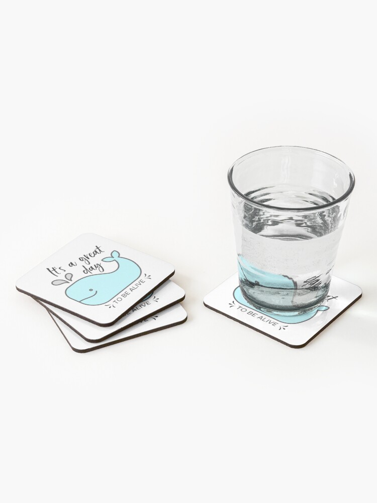 Alternate view of Whale it's a great day to be alive Coasters (Set of 4)