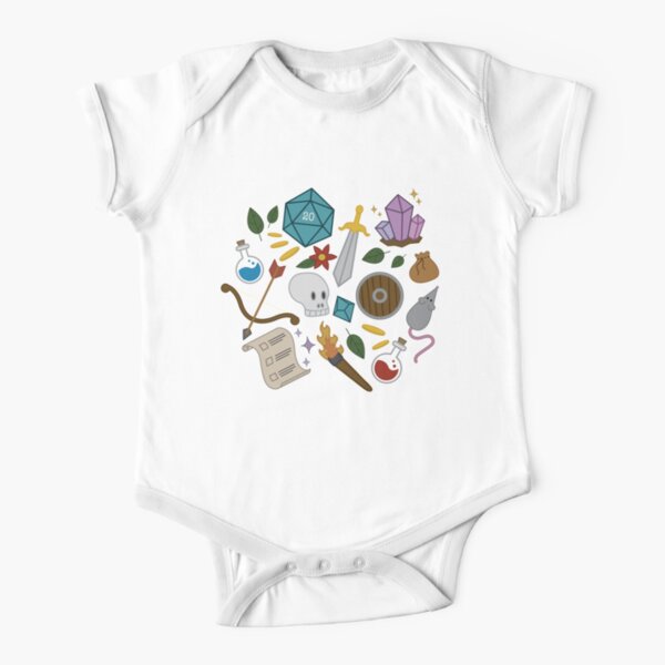Dungeons and Dragons trinkets Short Sleeve Baby One-Piece
