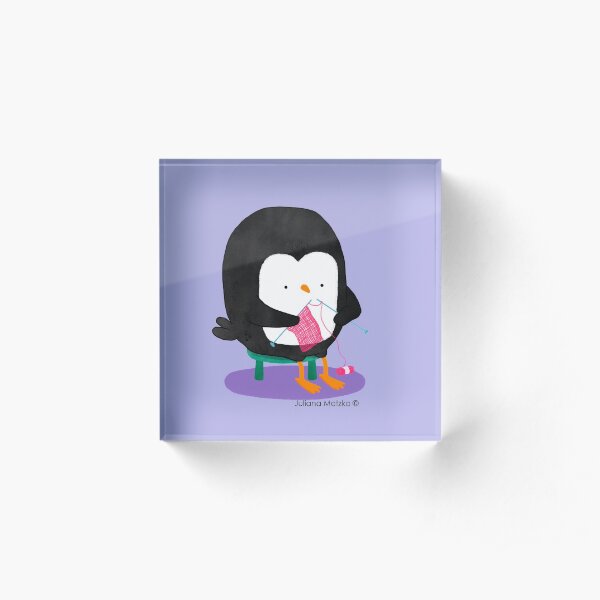 Tricot Penguin Acrylic Block