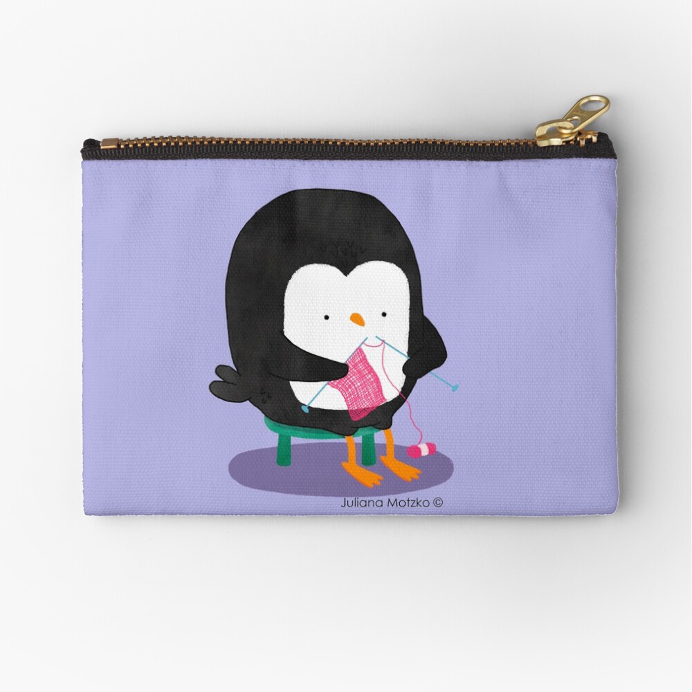 Tricot Penguin Zipper Pouch