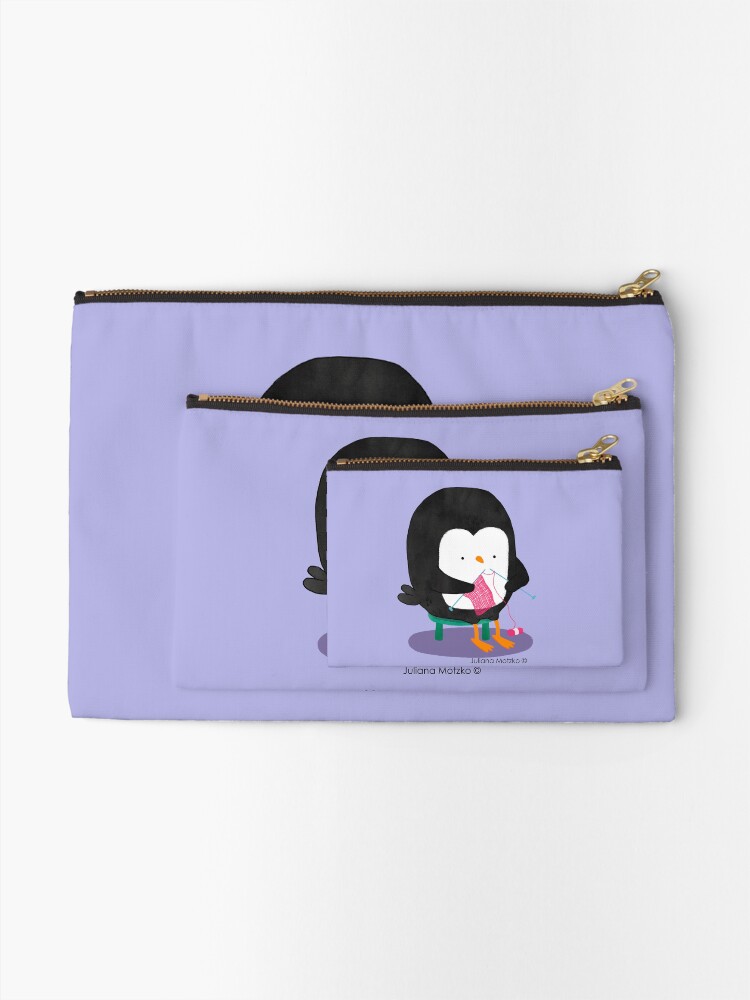 Alternate view of Tricot Penguin Zipper Pouch