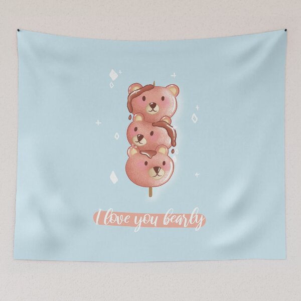 Item preview, I love you bearly bear mitarashi dango pastries and desserts pun card designed and sold by AliciaBarten.