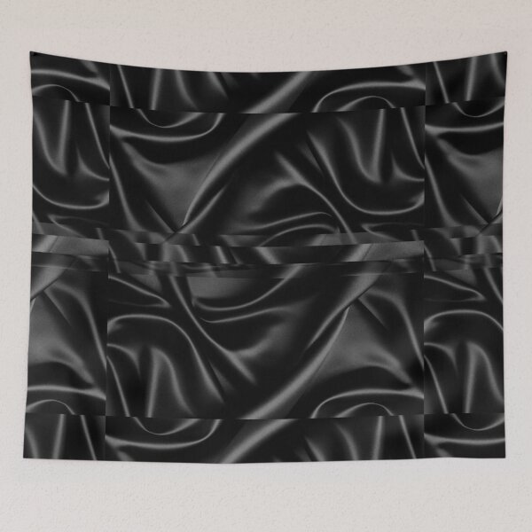 Item preview, Black Satin Silk Abstract Folded Textures Fabric  designed and sold by NoGrayDays1.