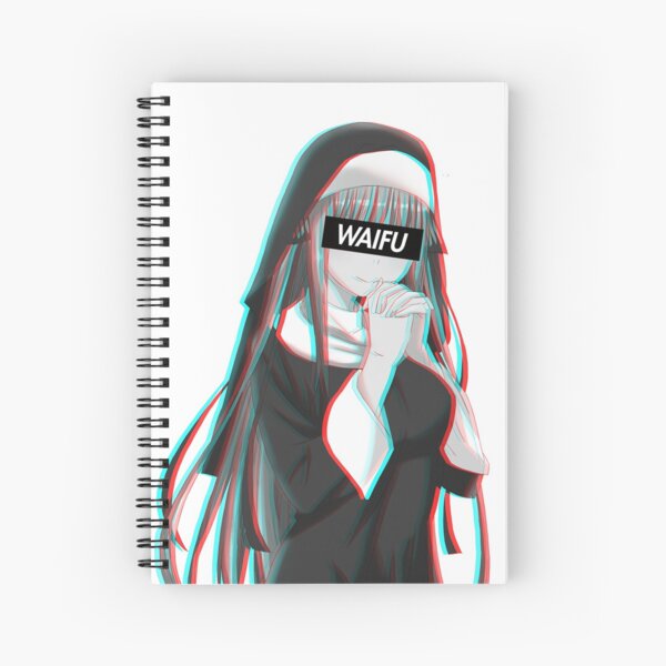 Waifu Material Anime Girl Hall Spiral Notebook