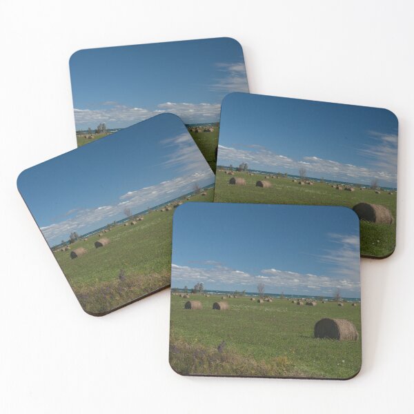 Item preview, Lake And Hay Bales designed and sold by KWAPhoto.