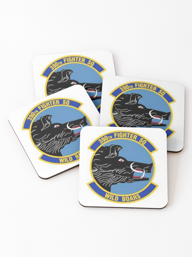 USAF 390th Fighter Squadron Wild Boars Patch Sticker | Coasters (Set of 4)