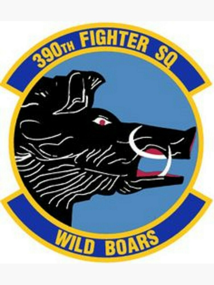 "USAF 390th Fighter Squadron Wild Boars Patch Sticker" Sticker for Sale