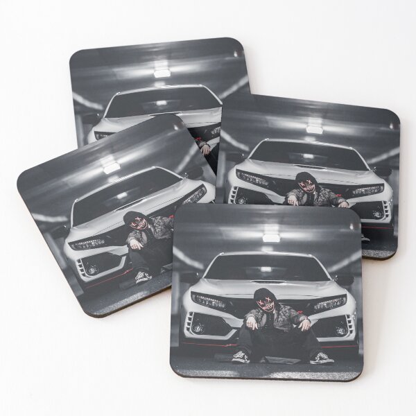 Item preview, man in mask near white Honda car designed and sold by erikallen920.