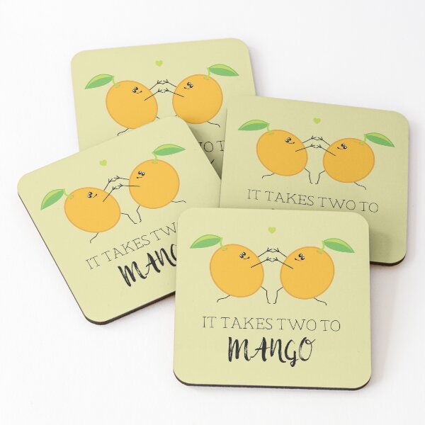 Item preview, Takes Two to Mango Tango Cute Fruit Food Pun Graphic designed and sold by HotHibiscus.