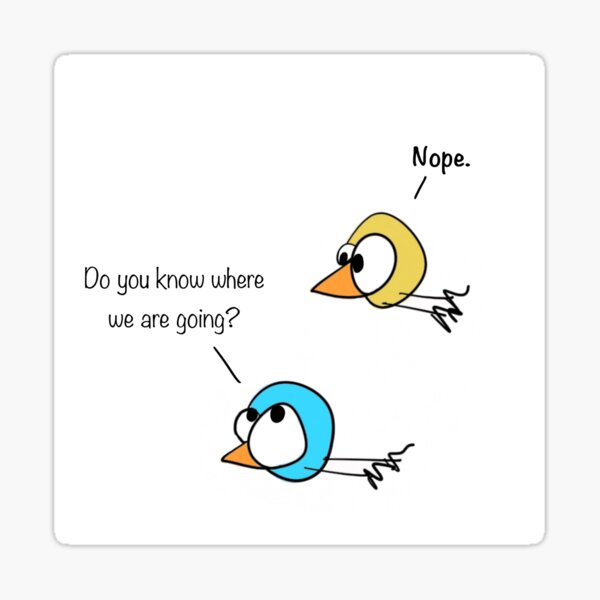 Where are We Cartoon Sticker