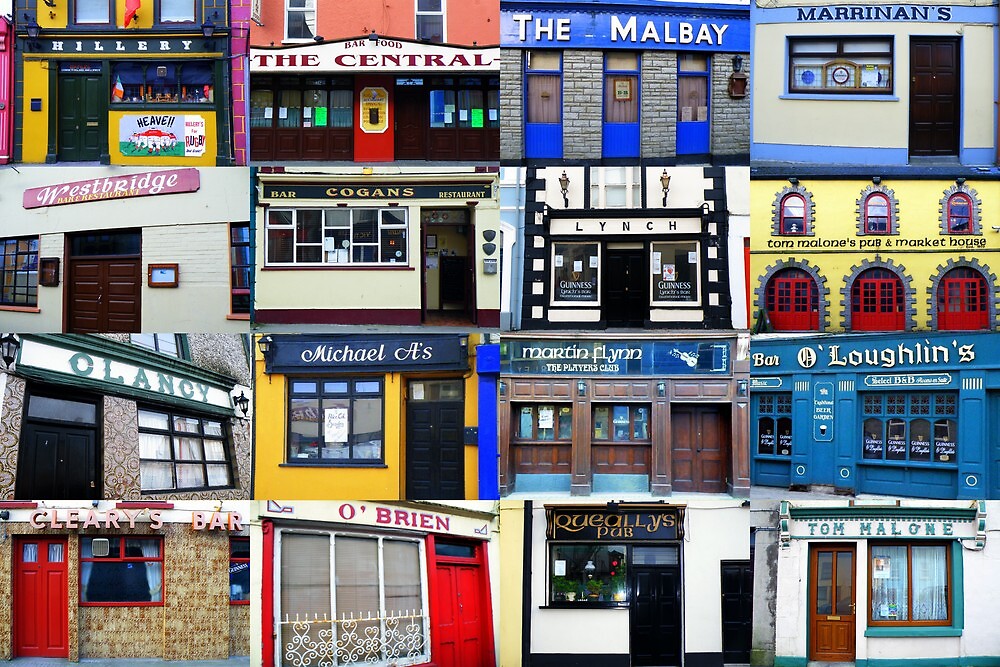"The Pubs of Miltown Malbay" by Simon Horstead Redbubble