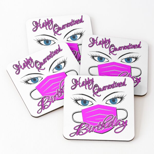 Item preview, Happy Quarantined Birthday - Covid 19 - Best gifts for 2020 survivors - Oh shit! Pink mask and Blue eyes! designed and sold by BestStuffDepot.