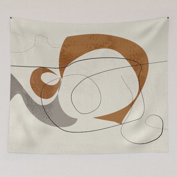 Item preview, Minimalist Abstract Art Shapes - Scribbles Terracotta 1 designed and sold by simplydesignart.