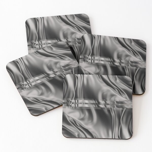 Item preview, Dark Gray Black Abstract Swirls Wavy Spiral Textures Silk Satin  designed and sold by NoGrayDays1.