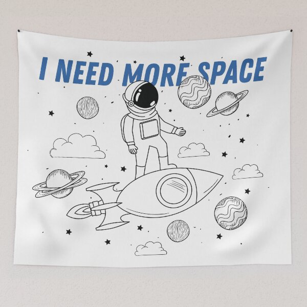 Item preview, I NEED MORE SPACE - Astronaut spaceship illustration designed and sold by Mariascientist.