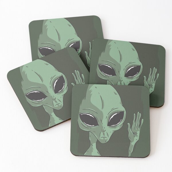 Item preview, Alien with sad face and big eyes waving at you  designed and sold by FFelder.