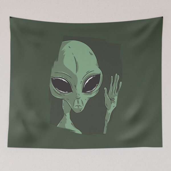 Item preview, Alien with sad face and big eyes waving at you  designed and sold by FFelder.