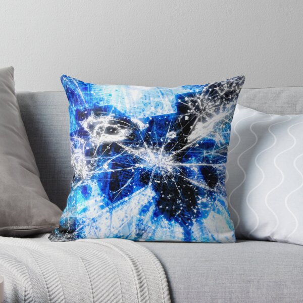 Broken blue by Brian Vegas Throw Pillow