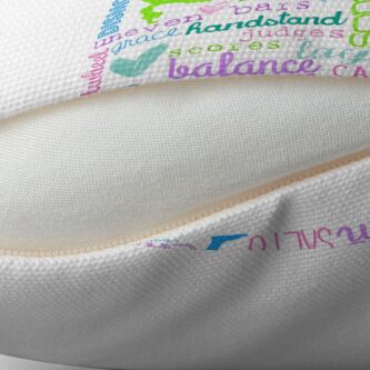 Alternate view of Gymnastics Typography in Pastels Throw Pillow