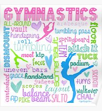 Gymnastics Typography in Pastels Poster