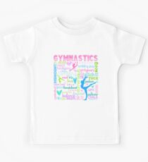 Gymnastics Typography in Pastels Kids Tee