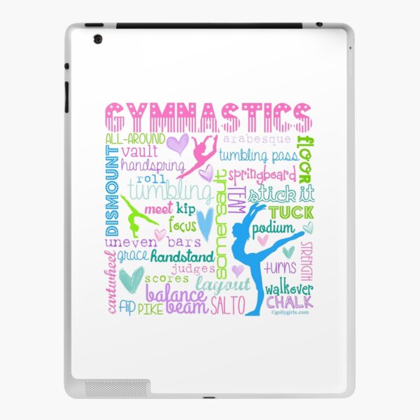 Gymnastics Typography in Pastels iPad Skin