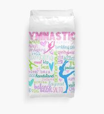 Gymnastics Typography in Pastels Duvet Cover
