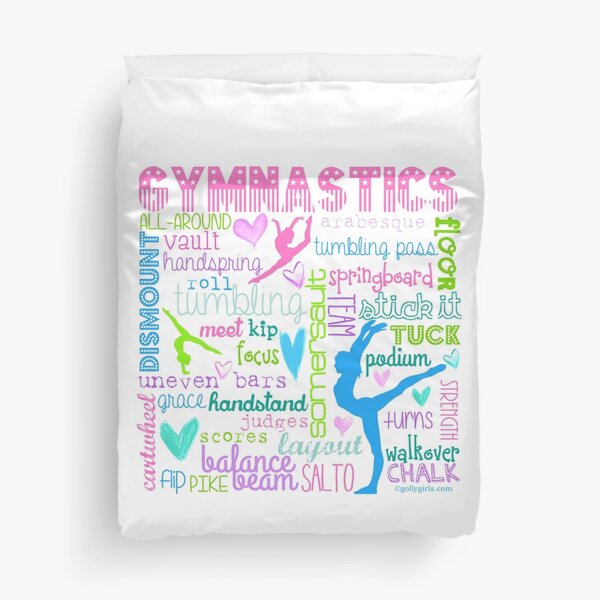 Typographie de gymnastique aux pastels Housse de couette