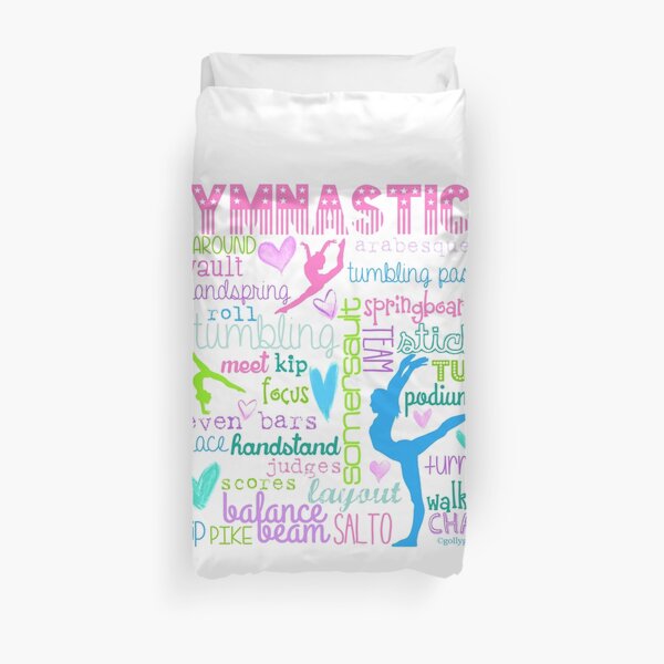 Typographie de gymnastique aux pastels Housse de couette