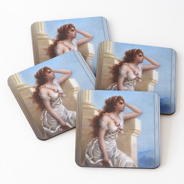 Item preview, A Young Beauty With A Wreath Of Roses by Edouard Bisson Old Masters Reproduction designed and sold by Xzendor7 Digital Art Creations.