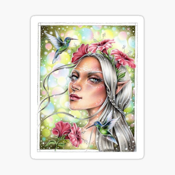 Hummingbird Fairy Sticker