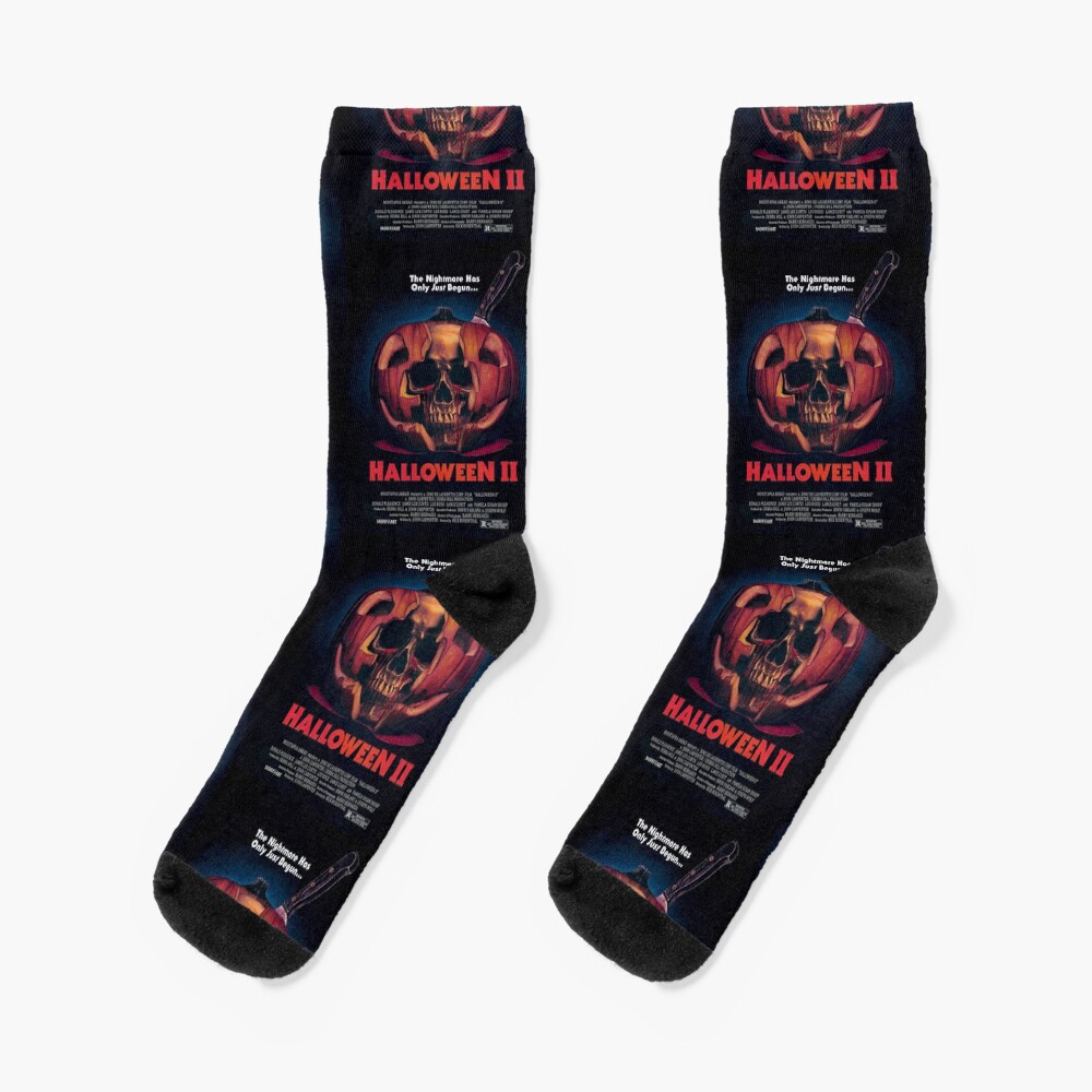 "Halloween 2 Horror Movie Poster" Socks for Sale by rollthemall Redbubble