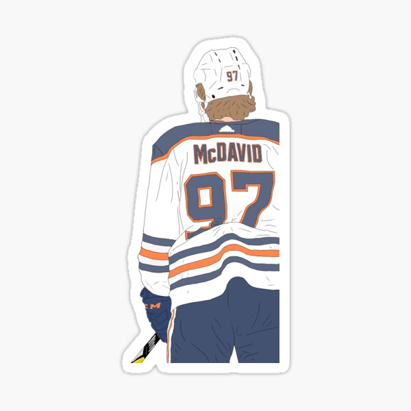 Edmonton Oilers Connor McDavid 2021 Navy - NHL Removable Wall Adhesive Wall Decal Life-Size Athlete +2 Wall Decals 43W x 78H