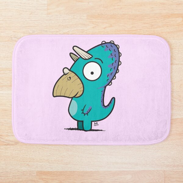 Cute Dinosaur Triceratops Bath Mat